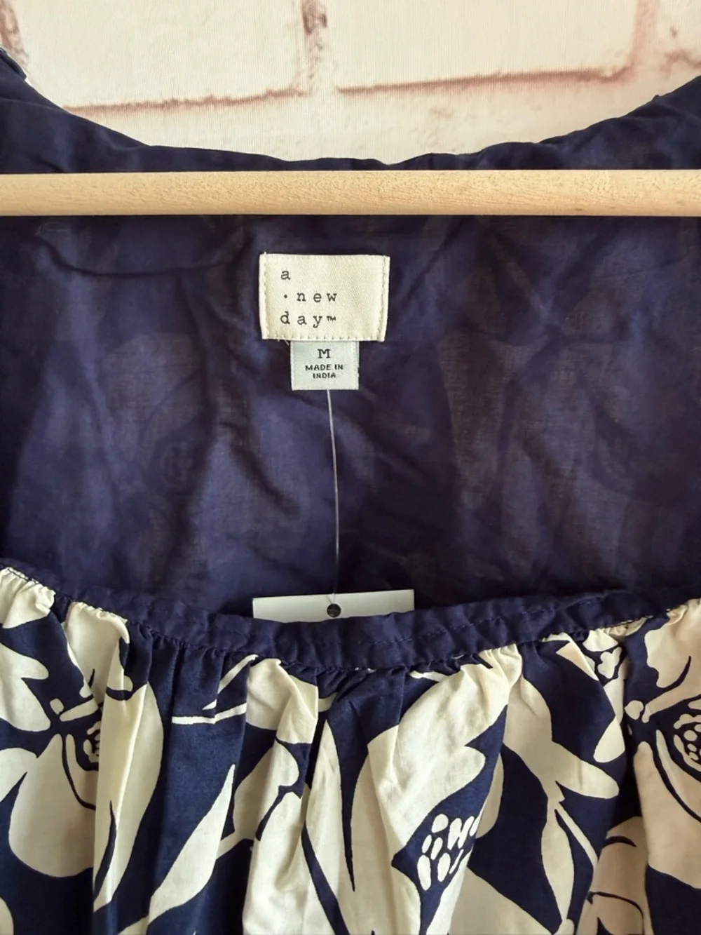 Navy‎ and Cream Floral Scoop Neck Tank and Matching Skirt Set
